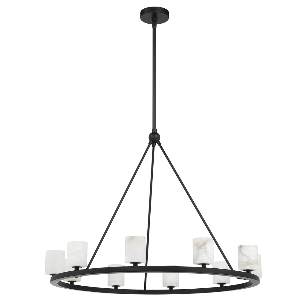 Antique Hardware Aragon 10 Light Matte Black Chandelier Chandelier