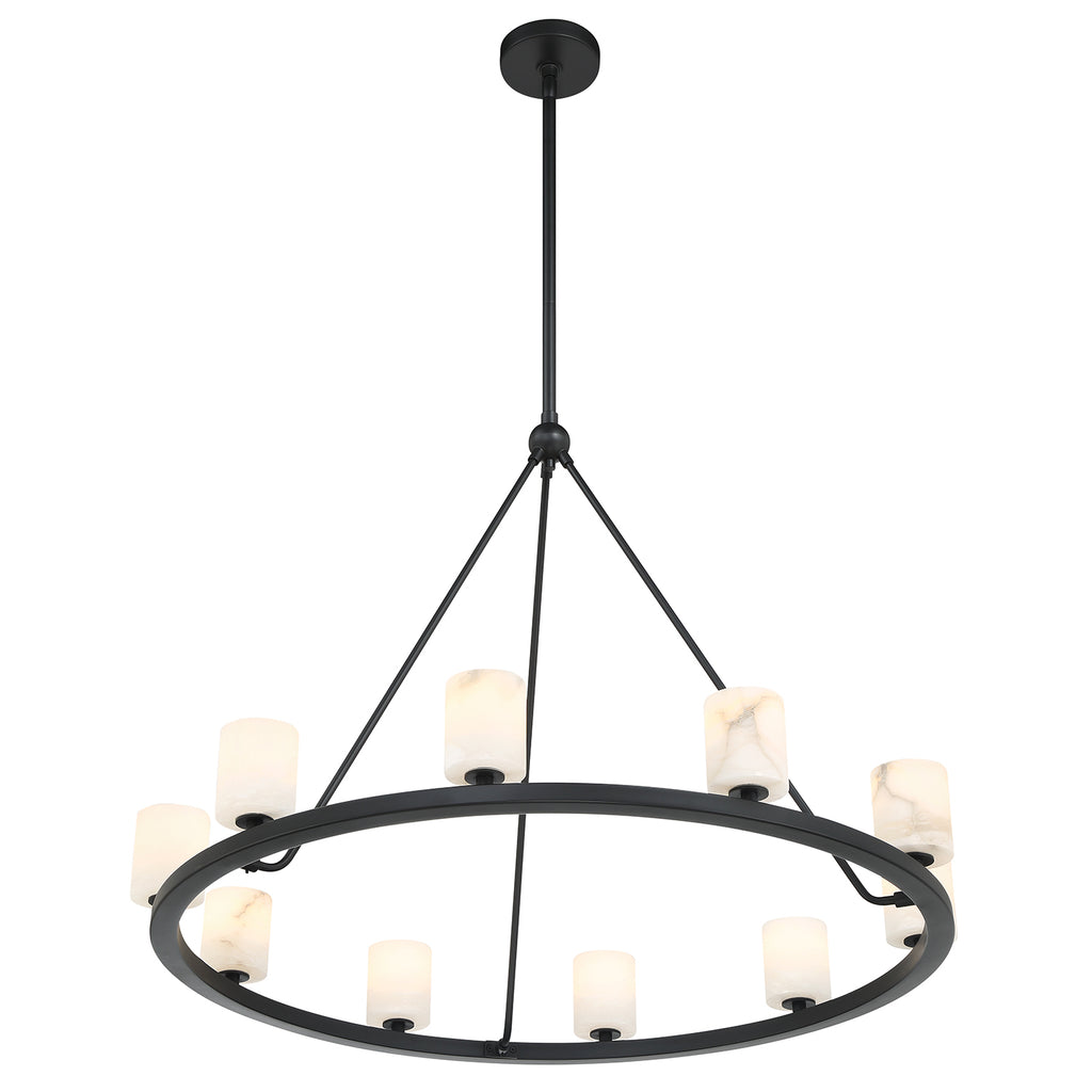 Antique Hardware Aragon 10 Light Matte Black Chandelier Chandelier