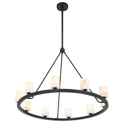 Antique Hardware Aragon 10 Light Matte Black Chandelier Chandelier