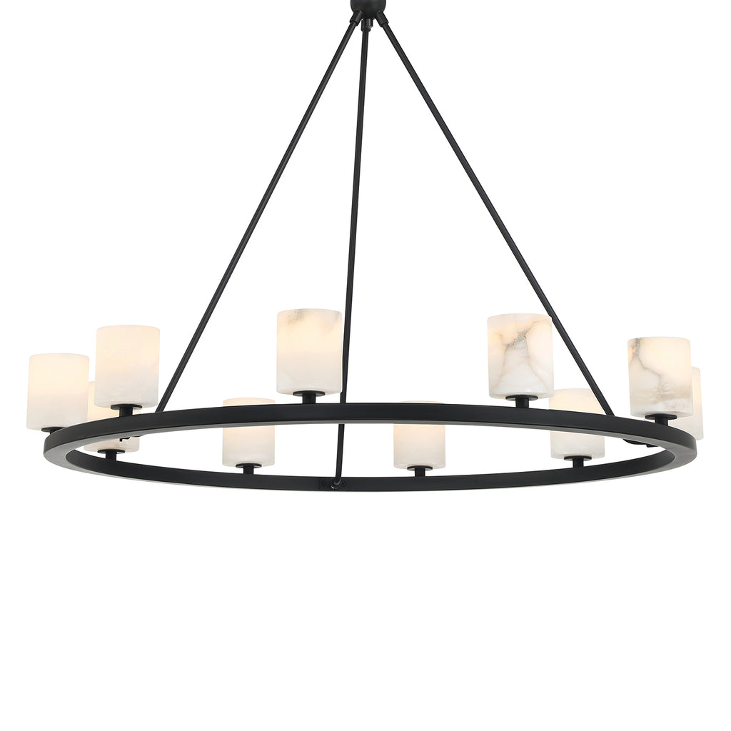 Antique Hardware Aragon 10 Light Matte Black Chandelier Chandelier