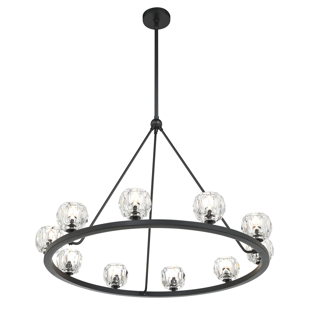 Antique Hardware Aragon 10 Light Matte Black Chandelier Chandelier