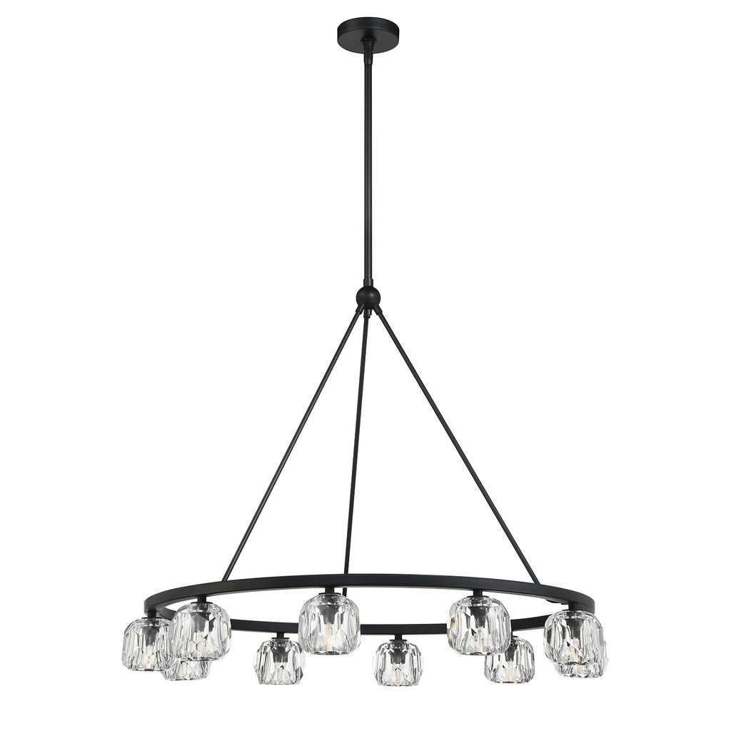 Antique Hardware Aragon 10 Light Matte Black Chandelier Chandelier