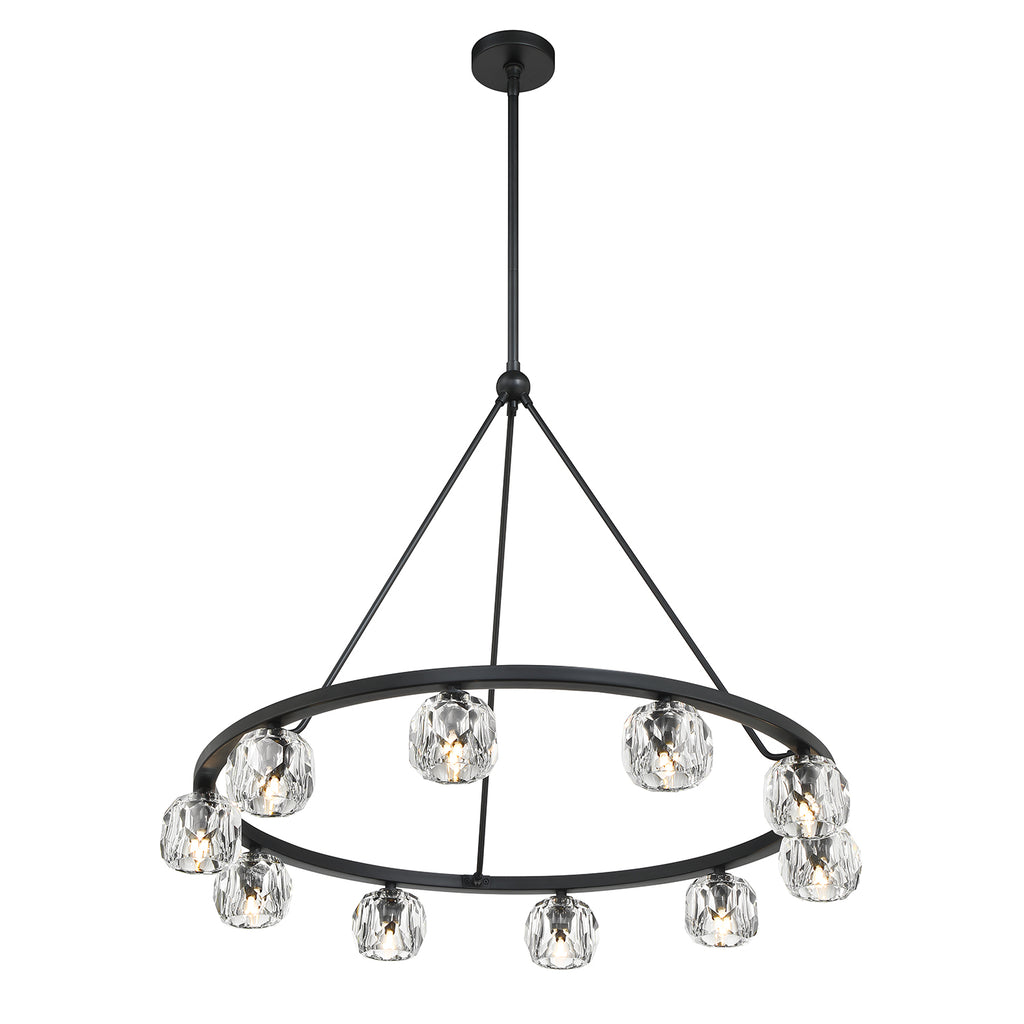 Antique Hardware Aragon 10 Light Matte Black Chandelier Chandelier