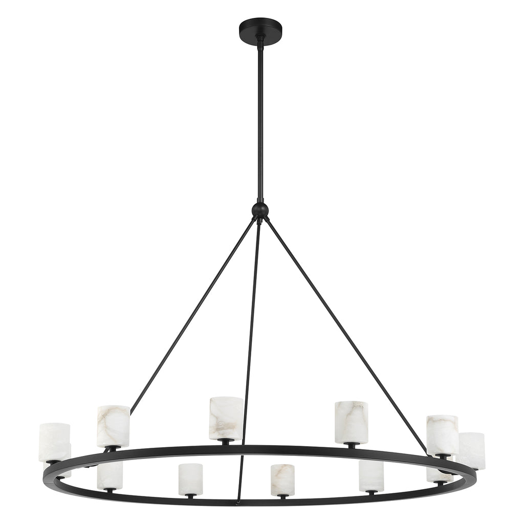 Antique Hardware Aragon 12 Light Matte Black Chandelier Chandelier