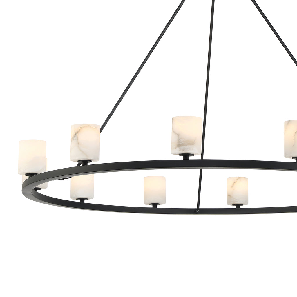 Antique Hardware Aragon 12 Light Matte Black Chandelier Chandelier