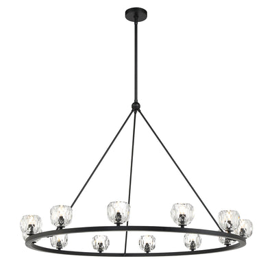 Antique Hardware Aragon 12 Light Matte Black Chandelier Chandelier