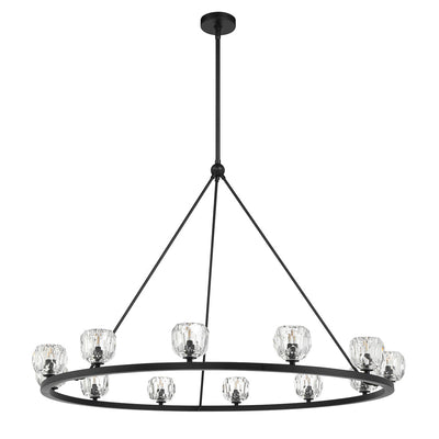 Antique Hardware Aragon 12 Light Matte Black Chandelier Chandelier