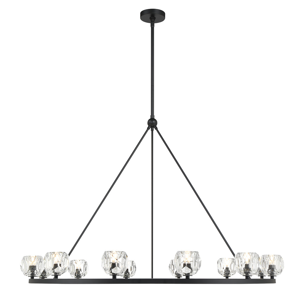 Antique Hardware Aragon 12 Light Matte Black Chandelier Chandelier