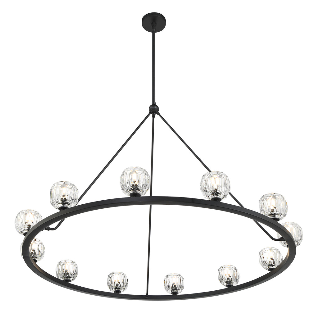 Antique Hardware Aragon 12 Light Matte Black Chandelier Chandelier