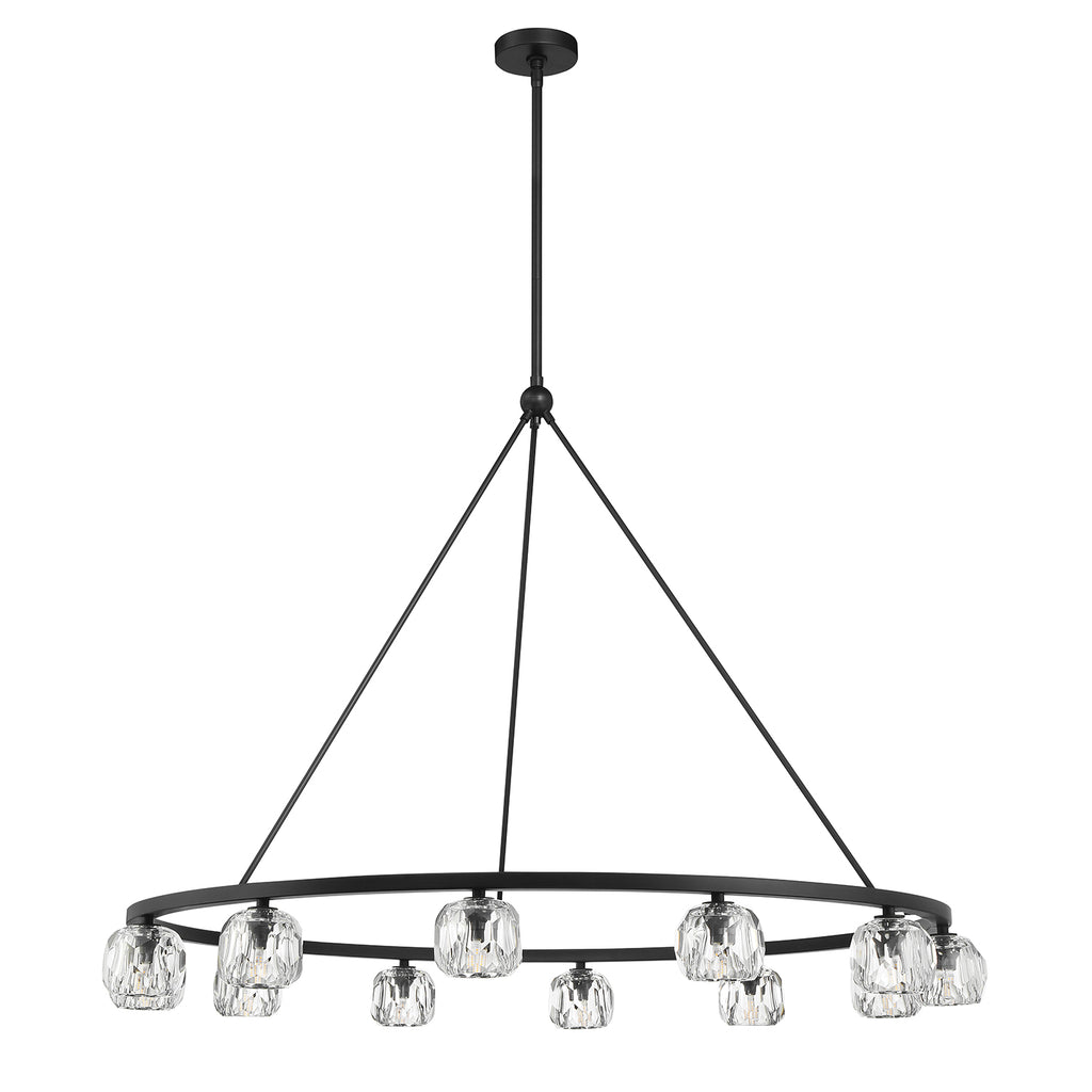 Antique Hardware Aragon 12 Light Matte Black Chandelier Chandelier