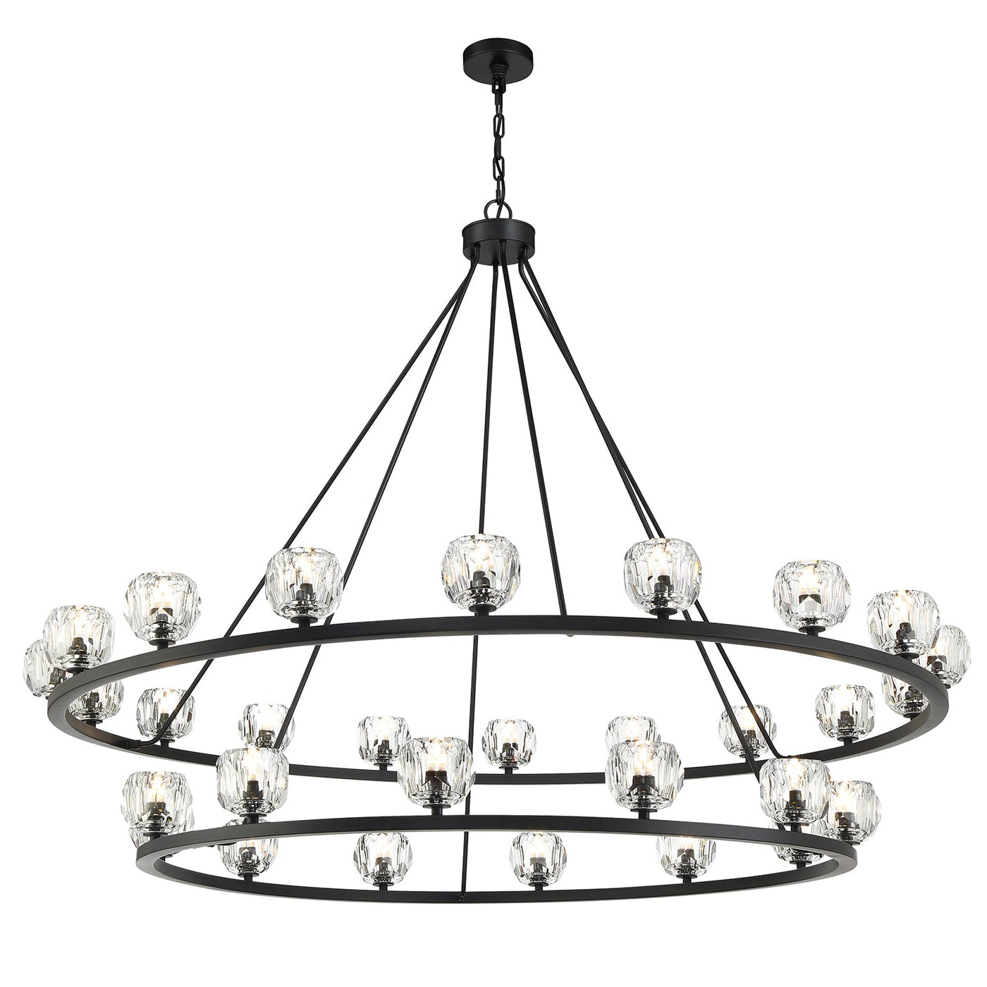 Antique Hardware Aragon 30 Light Matte Black Chandelier Chandelier