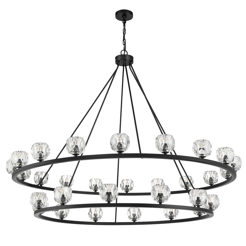 Antique Hardware Aragon 30 Light Matte Black Chandelier Chandelier