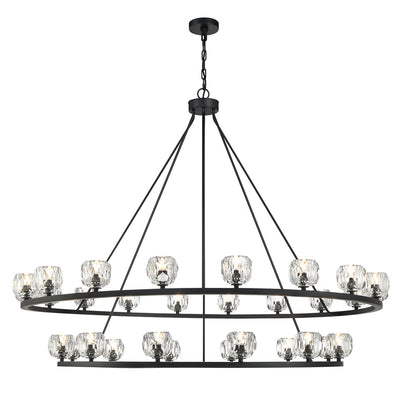 Antique Hardware Aragon 30 Light Matte Black Chandelier Chandelier