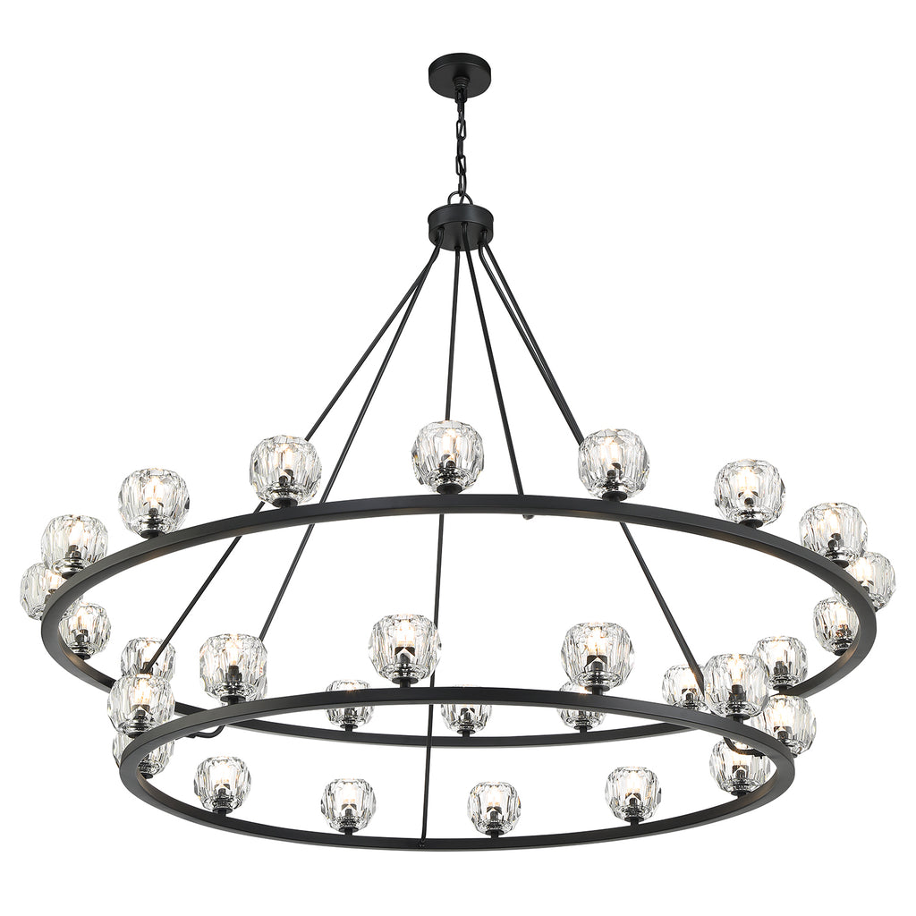 Antique Hardware Aragon 30 Light Matte Black Chandelier Chandelier