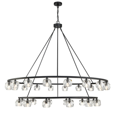 Antique Hardware Aragon 30 Light Matte Black Chandelier Chandelier