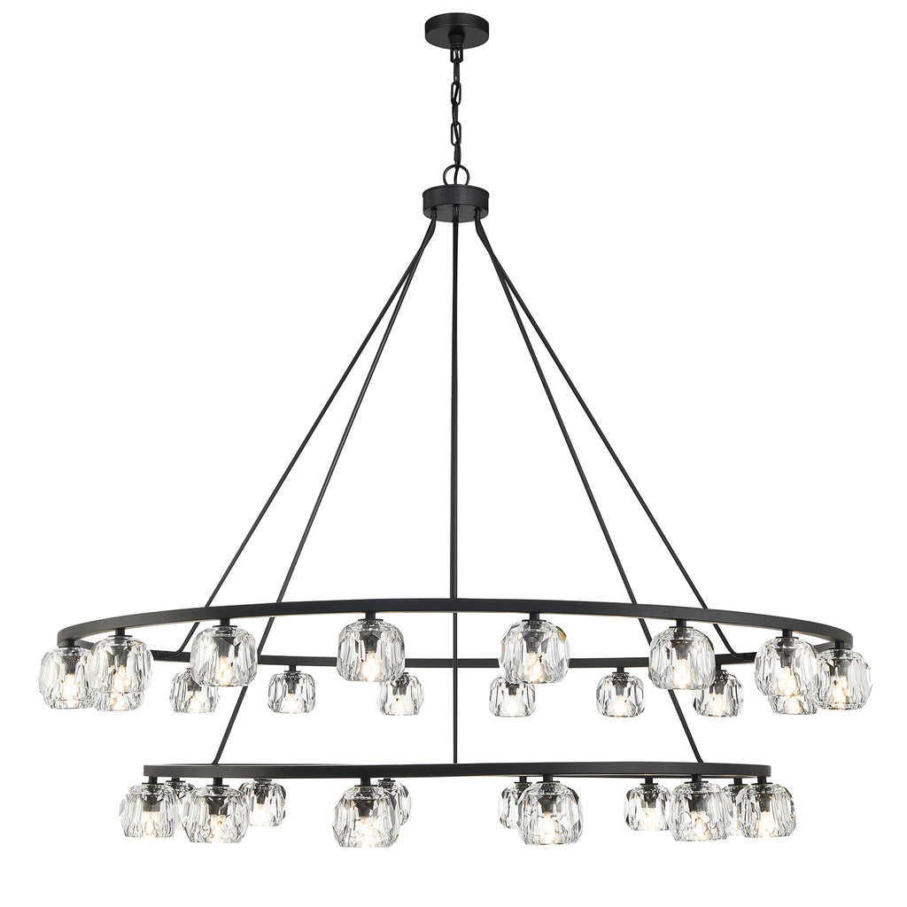 Antique Hardware Aragon 30 Light Matte Black Chandelier Chandelier