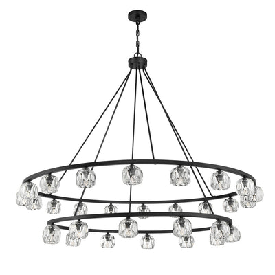 Antique Hardware Aragon 30 Light Matte Black Chandelier Chandelier