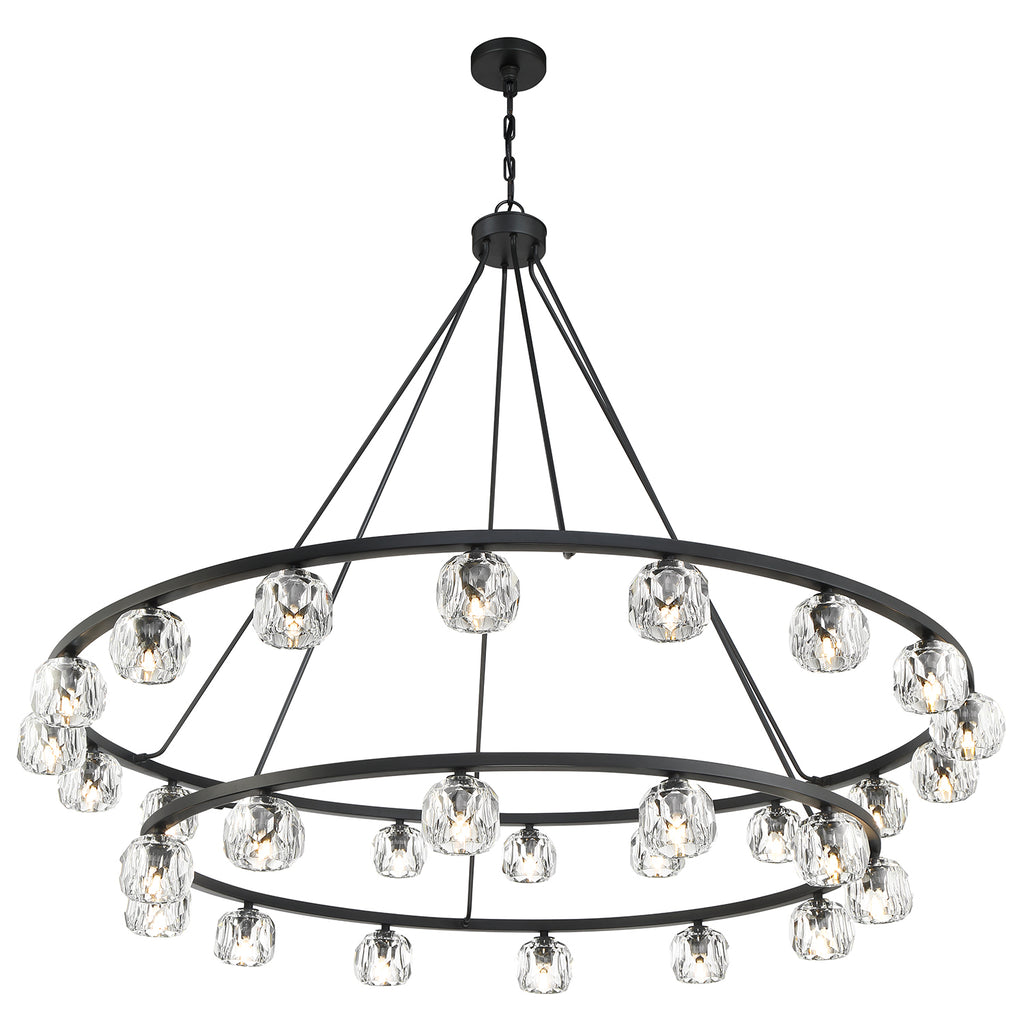 Antique Hardware Aragon 30 Light Matte Black Chandelier Chandelier