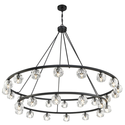 Antique Hardware Aragon 30 Light Matte Black Chandelier Chandelier