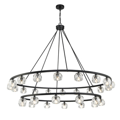 Antique Hardware Aragon 30 Light Matte Black Chandelier Chandelier