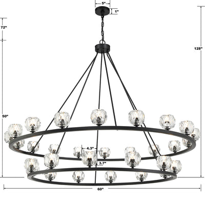 Antique Hardware Aragon 30 Light Matte Black Chandelier Chandelier