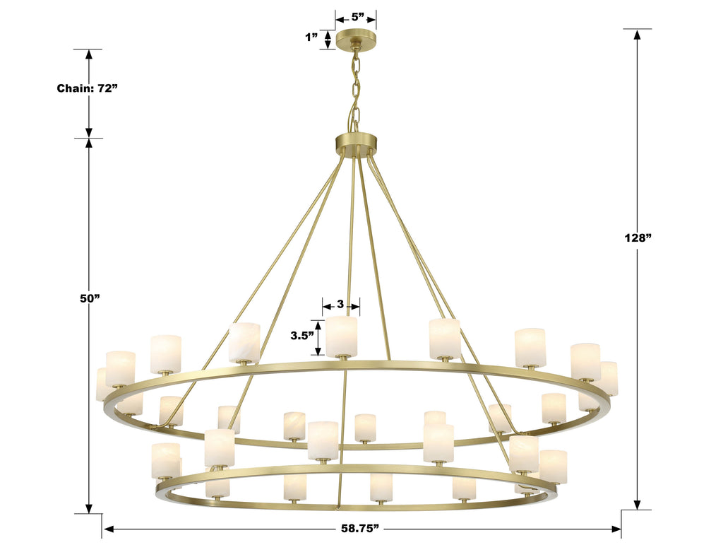 Antique Hardware Aragon 30 Light Soft Brass Chandelier Chandelier