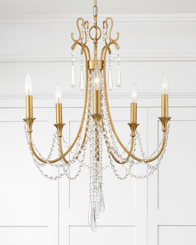 Antique Hardware Arcadia 5 Light Antique Gold Chandelier Chandelier