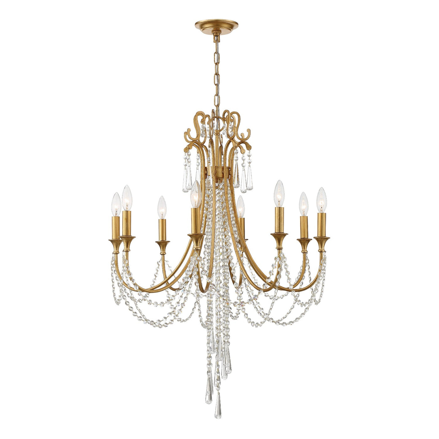 Antique Hardware Arcadia 8 Light Antique Gold Chandelier Chandelier