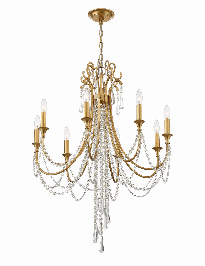 Antique Hardware Arcadia 8 Light Antique Gold Chandelier Chandelier