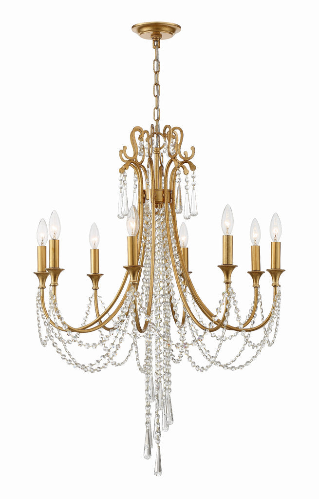 Antique Hardware Arcadia 8 Light Antique Gold Chandelier Chandelier