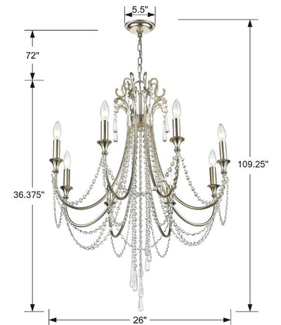 Antique Hardware Arcadia 8 Light Antique Silver Chandelier Chandelier