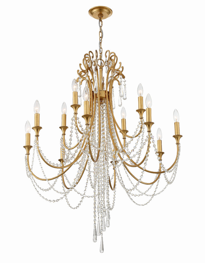 Antique Hardware Arcadia 12 Light Antique Gold Chandelier Chandelier