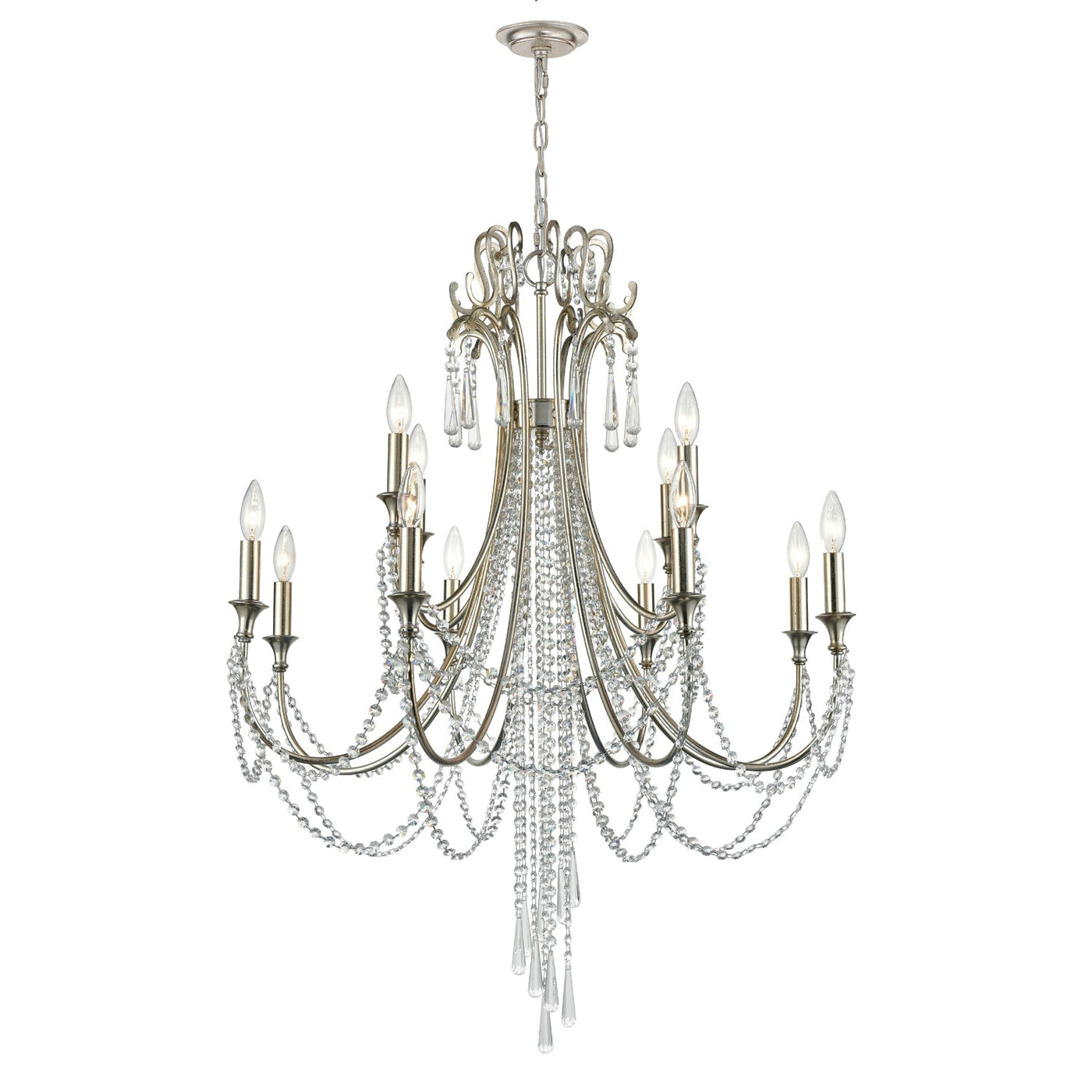 Antique Hardware Arcadia 12 Light Antique Silver Chandelier Chandelier