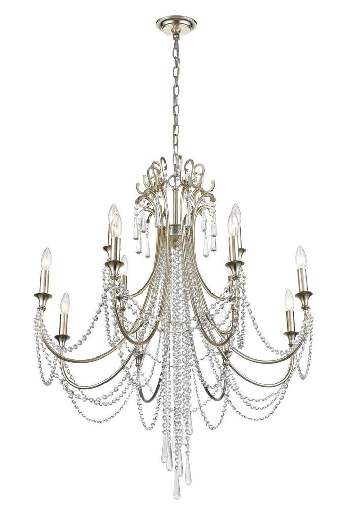 Antique Hardware Arcadia 12 Light Antique Silver Chandelier Chandelier