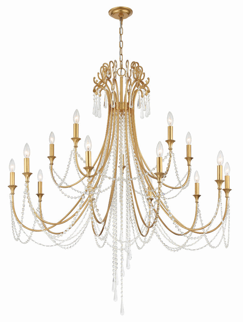 Antique Hardware Arcadia 15 Light Antique Gold Chandelier Chandelier