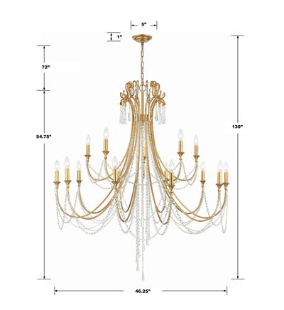 Antique Hardware Arcadia 15 Light Antique Gold Chandelier Chandelier