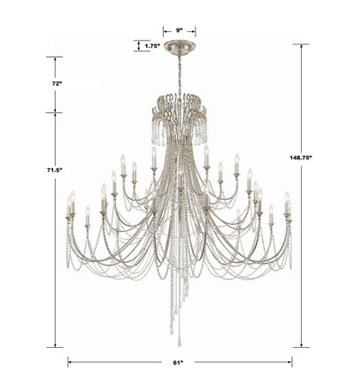 Antique Hardware Arcadia 28 Light Antique Silver Chandelier Chandelier