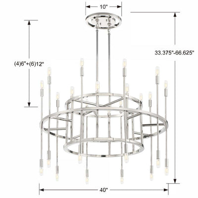 Antique Hardware Aries 20 Light Polished Nickel Chandelier Chandelier