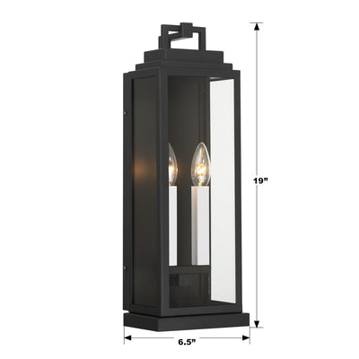 Antique Hardware Aspen 2 Light Matte Black Outdoor Sconce Exterior