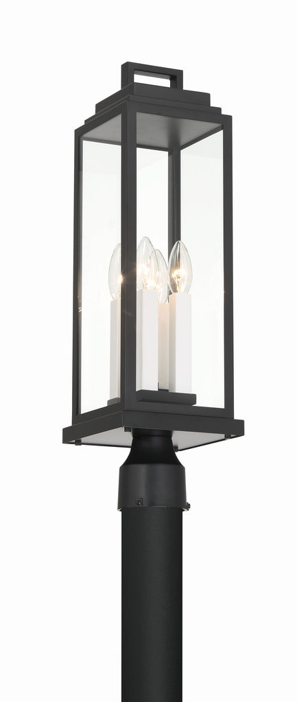 Antique Hardware Aspen 4 Light Matte Black Outdoor Post Exterior