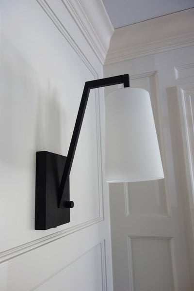 Antique Hardware Avon 1 Light Matte Black Task Sconce Wall Sconce