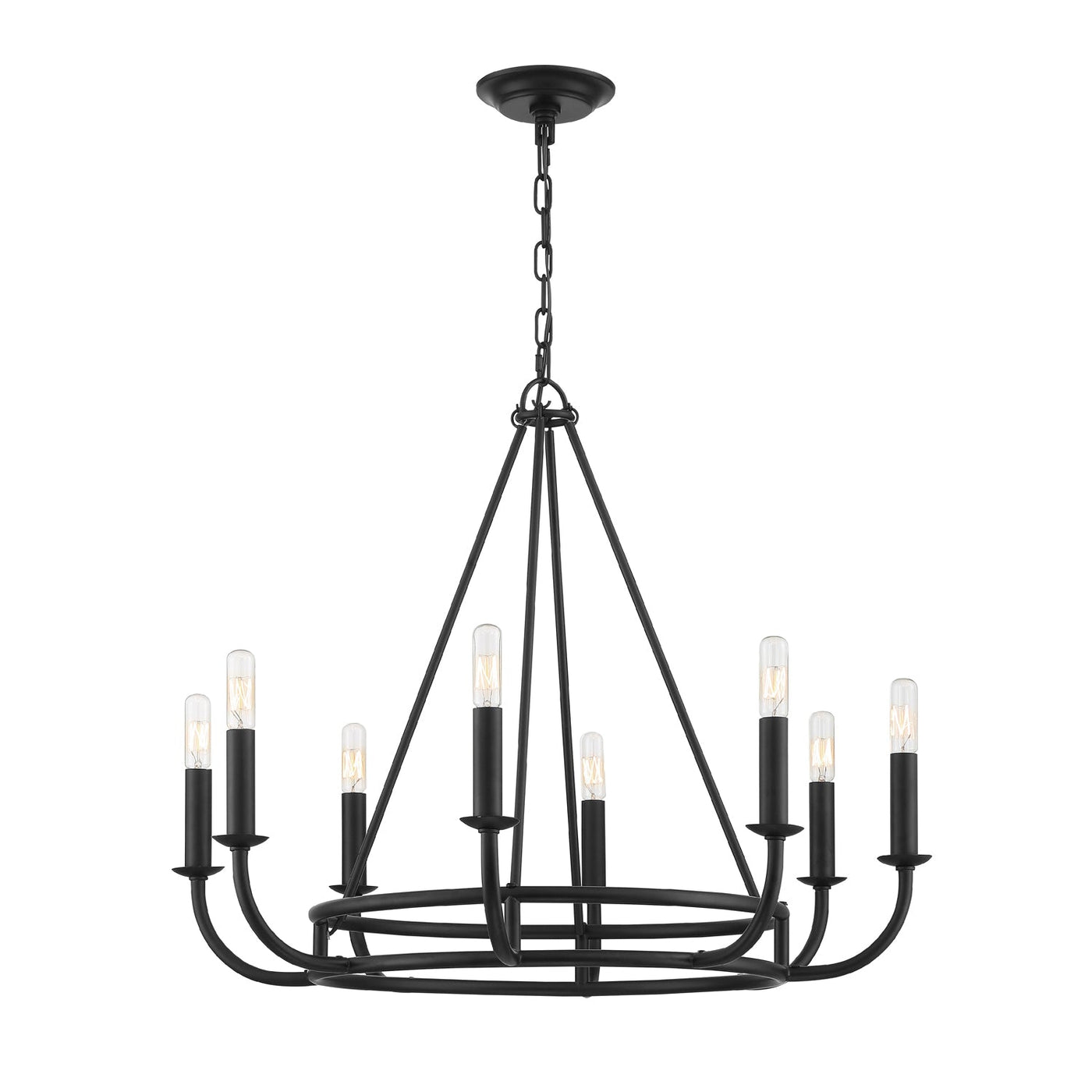 Antique Hardware Bailey 8 Light Matte Black Chandelier Chandelier