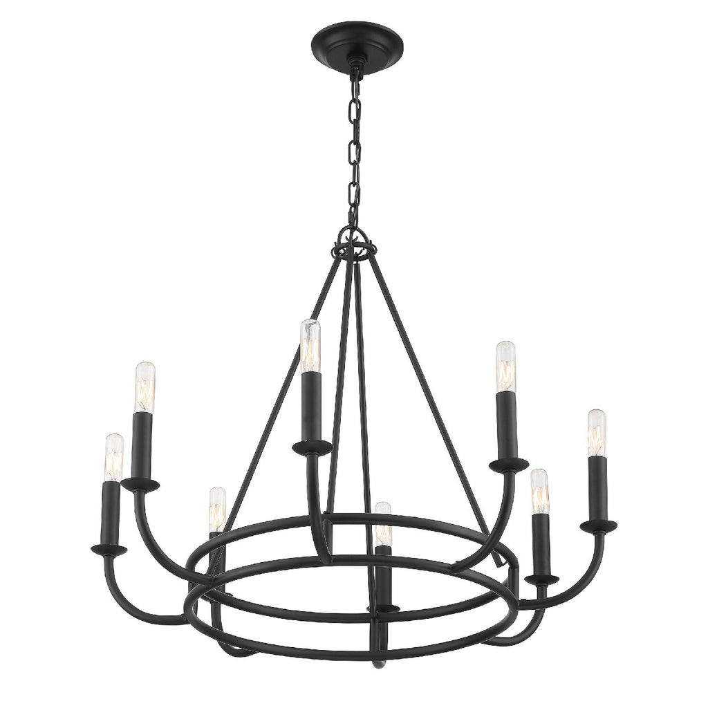 Antique Hardware Bailey 8 Light Matte Black Chandelier Chandelier