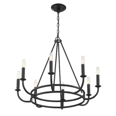 Antique Hardware Bailey 8 Light Matte Black Chandelier Chandelier