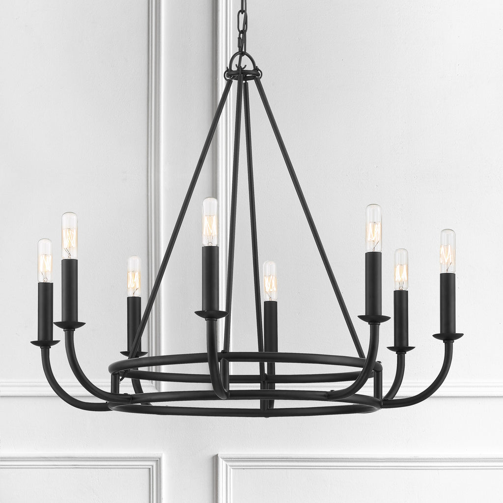 Antique Hardware Bailey 8 Light Matte Black Chandelier Chandelier