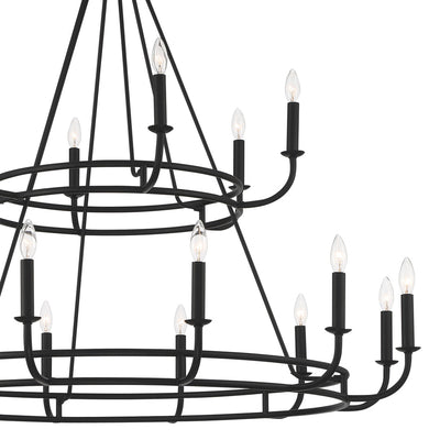 Antique Hardware Bailey 18 Light Matte Black Chandelier Chandelier