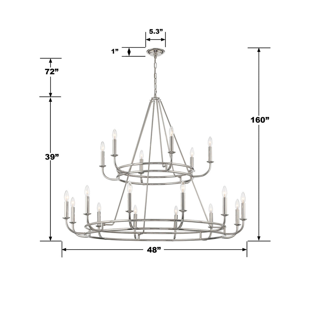 Antique Hardware Bailey 18 Light Polished Nickel Chandelier Chandelier