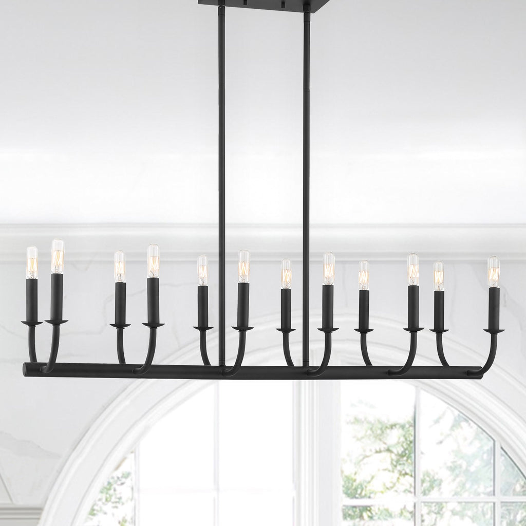 Antique Hardware Bailey 12 Light Matte Black Chandelier Chandelier