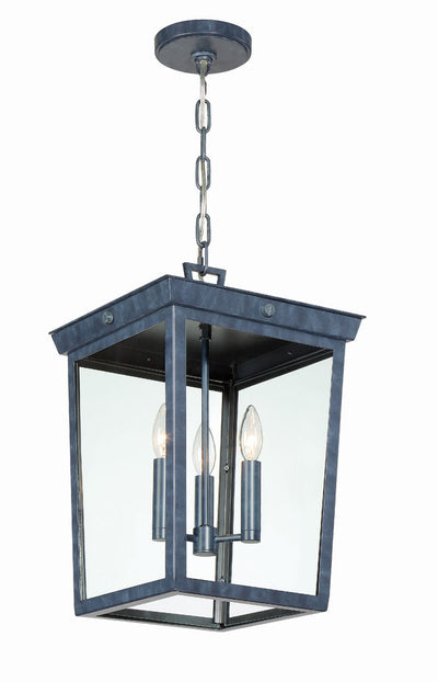 Antique Hardware Belmont 3 Light Graphite Outdoor Pendant Exterior