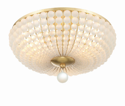 ##Antique Hardware## Bella 3 Light Antique Gold Semi Flush Mount